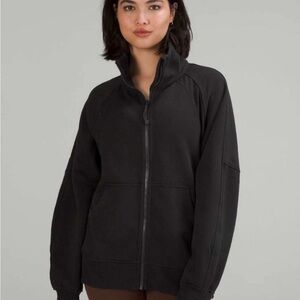 Lululemon Scuba Jacket Oversized Funnel Neck Full Zip Womens Size M/L Black